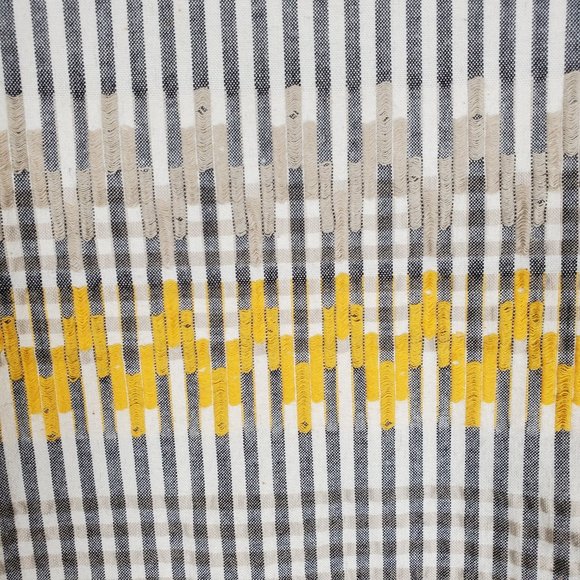 Cartonnier for Anthropology sz 12 Gray and White Stipe Embroidered Ankle Pants - Picture 5 of 12